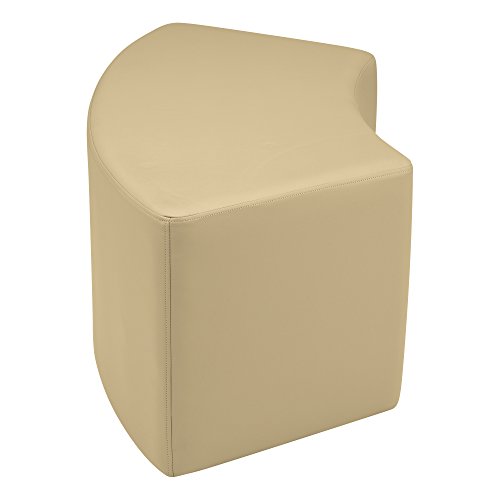 Image of Sprogs 18 inch H Structured S-Curve Stool -Flexible Modular Collaborative Soft Seating for Office, Home, Lounge and School Classrooms with Durable Frame & Set of 2 inch Casters Add-on -Sand