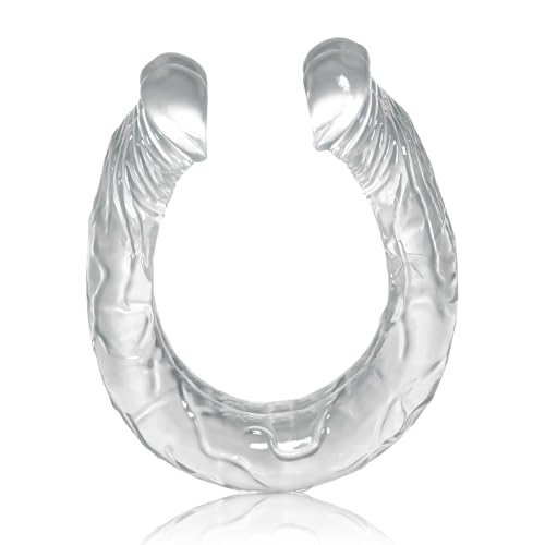 18.1 Inch Super Long Realistic Double-Ended Dildo Transparent Double Sided Dildos Anal Long Dildo Soft and Flexible Double Dildo Double Dong Realistic Dildos for Couple Men Women Penis