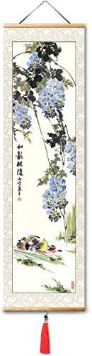 Peinture sur rouleau en soie et art chinois traditionnel