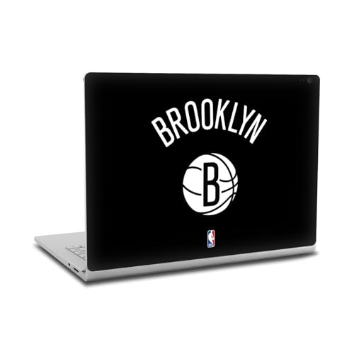 Skin NBA Brooklyn Nets pour Surface Book 2 habillage vinyle noir au bureau