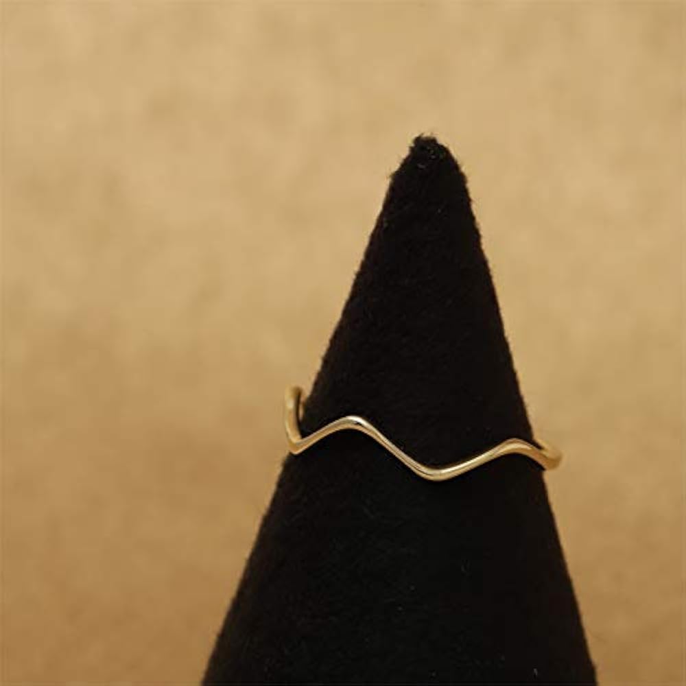 Amazon | [DEVAS] ゴールド 18k 11号 ウェーブ デザイン