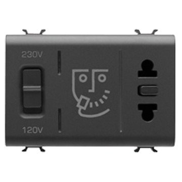 Gewiss Chorus transformateur isolement machine rasoir noir 3 mod