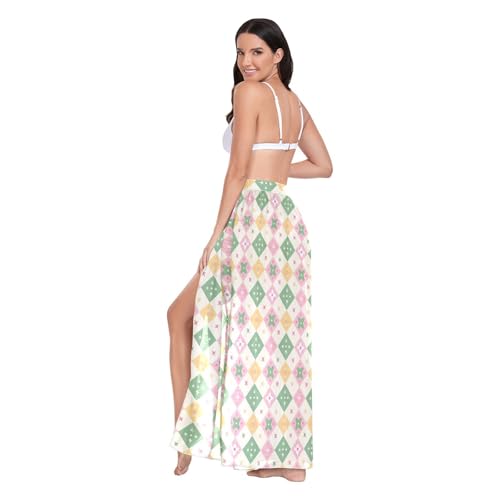 Bikini coverup rose vert réglable pour masquer les hanches avec style - 3