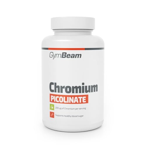 GymBeam Cromo Picolinato, Integratore Alimentare a Base di Cromo, per Supporto del Metabolismo e il Controllo Glucosio, Picolinato del Cromo per Vegani, l'Apporto Giornaliero di Cromo (120 tabs)