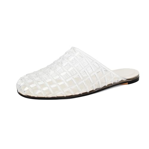 Women's Red Jelly Mesh Slides, Comfortable Flat Slip On Sandals, Casual Summer Beach Slippers2