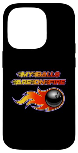 My Balls Are On Fire �{�[�����O�{�[�� ���t�� �ʔ����{�E���[ �X�}�z�P�[�X iPhone 14 Pro �p