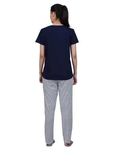 Image of Women's Premium Cotton Print Night Suits - Comfortable & Stylish Pajama Set with Pockets