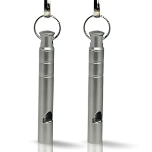 Titanium Whistle with Lanyard Emergency Safety, Titanium Gray, Set of 2, Weather Resistant, 125db Your Lifesaving Outdoor Essential, Perfect for Hiking, Pets, Sports, and Emergencies for Keychain