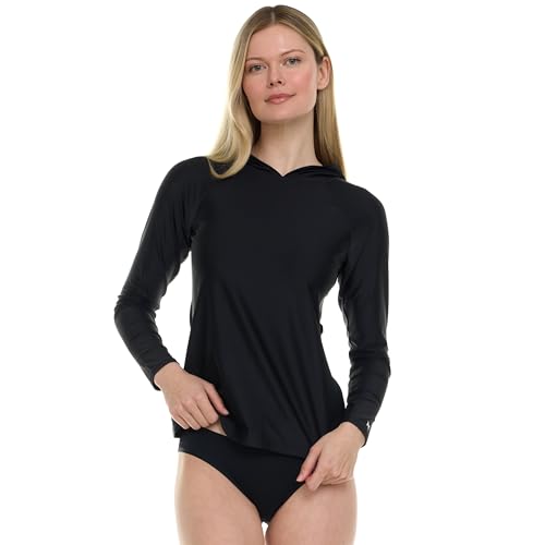 Hurley Rash Guard for Women with Hood, Long Sleeve Hoodie Swim Shirts for Women, Quick Dry UPF 50+ SPF Sun & UV Protection2