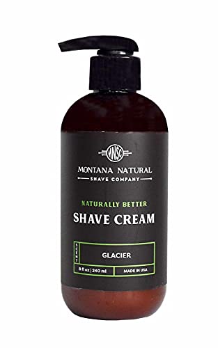 MNSC Glacier Naturally Better Pump Shave Cream - Smooth, Hypoallergenic, All-Natural, & Handcrafted in USA
