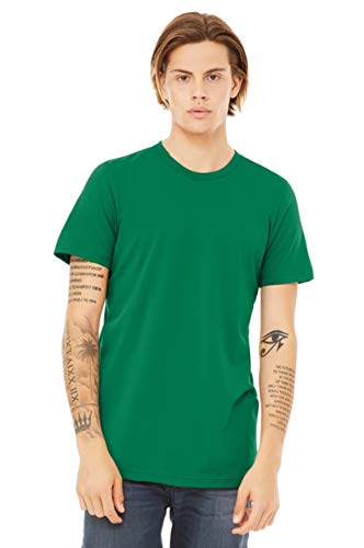 Unisex Casual Cotton Reactive-Dyed Dischargeable Customize Post Your Image Text Jersey Short Sleeve Tee (Green, M)