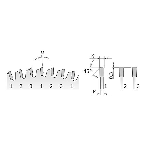CMT 281.166.56H - TRAPEZOIDALTOOTH SAW BLADE HW 165X2.2/1.6X20 Z56 TCG -3°NEG, Orange - Image 2