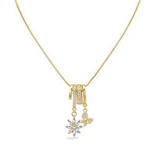 Image of RIDHVEE Anti-Tarnish Gold Plated Pendant Necklace for Women & Girls | Skin Friendly Lightweight Fashion Jewellery | Elegant Minimalist Chain Necklace & Gifting