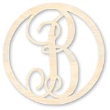 Monogram Door Hanger, Wooden Letter Wine Monogram, Wall Hanging, Large Wooden Letters, Cursive Wood Letter (B, Large (23'))