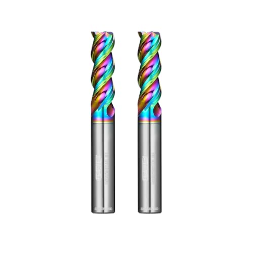 Image of Tools DLC Series Carbide Square End Mill, Diamond-Like Coating, End Mill for Aluminum, Copper, Magnesium Alloys, High Silicon Aluminum, Composite Materials, 3 Flute, Metric Size（D10-75L, 2pcs）