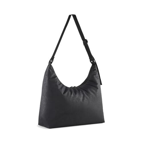Bolso PUMA negro estilo hobo de hombro con diseño de letras impresas Puma Script AOP 3