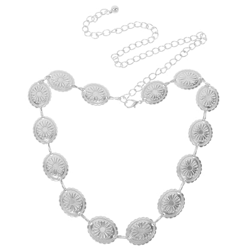 Concho Chain Belt for Women Adjustable Metal Waist Chain Versatile Boho Belt for Dresses Jeans Stylish Cowgirl Accessory for Country Concerts