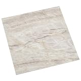 Ordellia Selbstklebende Bodenplanken 30,5 x 30,5 cm, PVC Beige, 20 Stück für Boden, Fußboden, Belag, Vinyl, Laminat, Parkett in Wohnzimmer, Küche, Bad, Flur