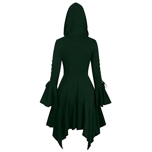 Vestidos de jersey goticos solidos y capa con capucha para citas tematicas y cosplay 4