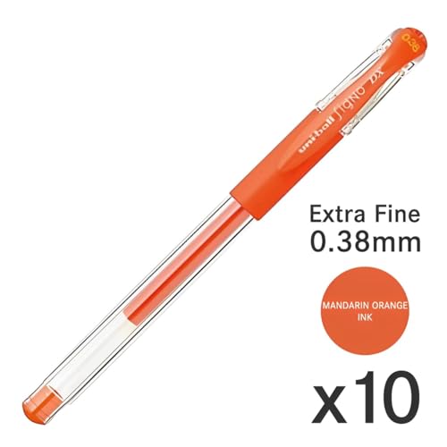 Bolígrafo Uni-Ball Signo Snap Cap Gel 0.38mm Mandarina Pack 10 miniatura 2