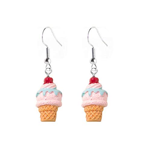 3D Fashion Fun Food Ice Cream Drop Earrings for Women Girls, Colorful Cute Big Acrylic Cake Dangle Drop Earrings Jewelry