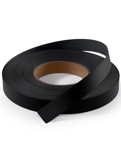 Image of Melamine Edge Banding Black 3 /4 inch x 100 ft Veneer Edging Easy Application Iron on Edge Banding Tape for Cabinet Plywood Repairs Furniture Restoration