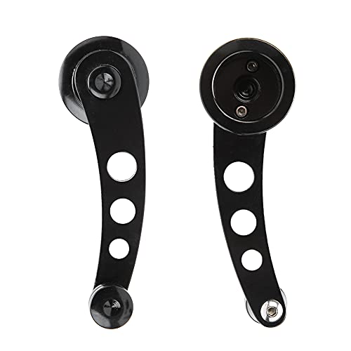 Image of Aramox Window Cranks Set Universal Window Handle Kit 3in Black CNC Aluminum Alloy Window Winder Glass Crank Handle Door Aluminum Alloy Automotive Replacement