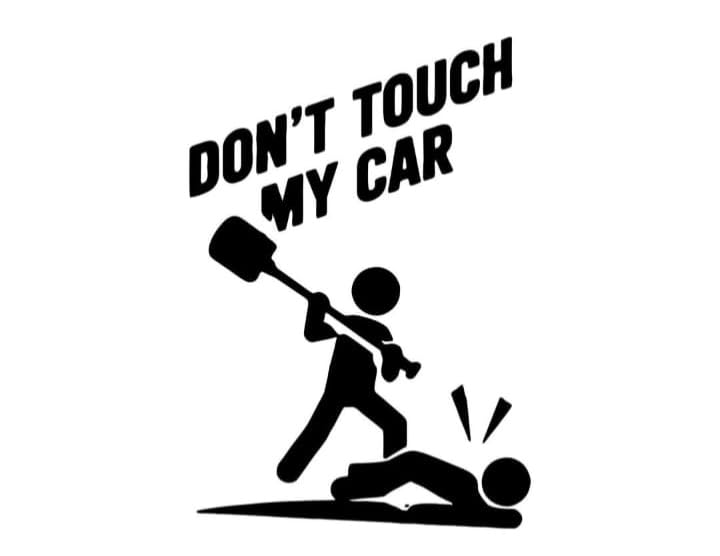 Car Sticker Exterior 'Don't Touch My car' car Sticker Scratches Cover for Bumper Hood Side Windows Sticker Color (3, Black (Pack of 2))-image-28