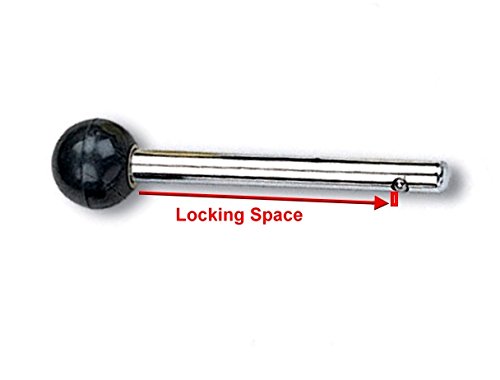 Pin, Tensile - 3/8" Dia | 3 3/4" Locking Space - Grip Length || Universal Weight Stack Replacement SELECTOR Key | Detent Hitch PINS | Heavy Duty Round Black Knob | Chrome Plated Steel Shaft