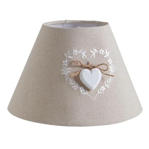 AUBRY GASPARD - Abat-Jour Coton Broderie Coeur - Décoration Bois - Structure Métal - Ambiance...