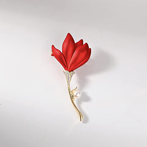 Image of Red Rose Flower Brooches and Pins for Women Costume Jewelry Brooch Pins Broches Jewelry for Women Elegant Lady Pin