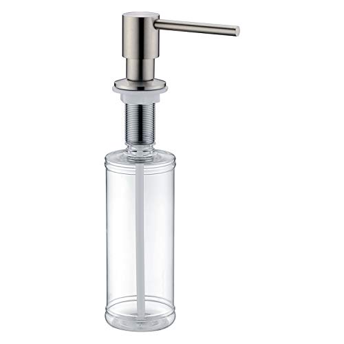 Gicasa Soap Dispenser For Kitchen Sink, Brass Pump Head, Built In Undermount Soap Dispenser, Brushed Nickel Liquid Lotion Kitchen Countertop Soap Dispenser With 11Oz Pp Bottle thumb #3