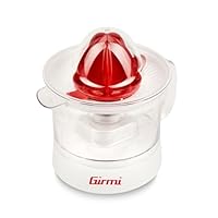 Girmi SR05 Spremiagrumi, 25W, Capacità 500cc, Griglia Filtrante, Doppia coppa di spremitura, Completamente smontabile e facile da pulire, Bianco/Rosso