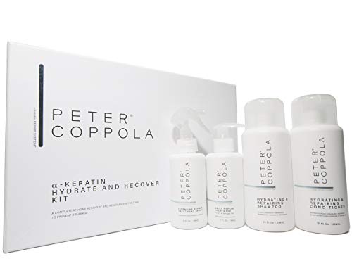 Peter Coppola a-Keratin Hydrate & Recover Kit - Keratin Hair Treatment Kit - Includes Shampoo, Conditioner, Intensive Repair & Daily Repair Treatments - Hydrate Nourish Repair Damaged Hair