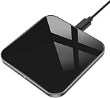 AGPTEK Wireless Charger, Qi-Certified 15W Max Fast Wireless Charging Pad Compatible with iPhone 17/16/15/14/13/12/11/XS/8, for Samsung Galaxy S25/S24/S23/S22/S20, AirPods Pro, Black (No AC Adapter)
