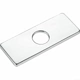 Stainless Steel Single-Hole Sink Cover Plate for Bathroom or Kitchen – Deck Plate with Gold/Black/Silver Finish, 162 x 63 mm(Silver)
