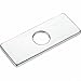 Stainless Steel Single-Hole Sink Cover Plate for Bathroom or Kitchen – Deck Plate with Gold/Black/Silver Finish, 162 x 63 mm(Silver)
