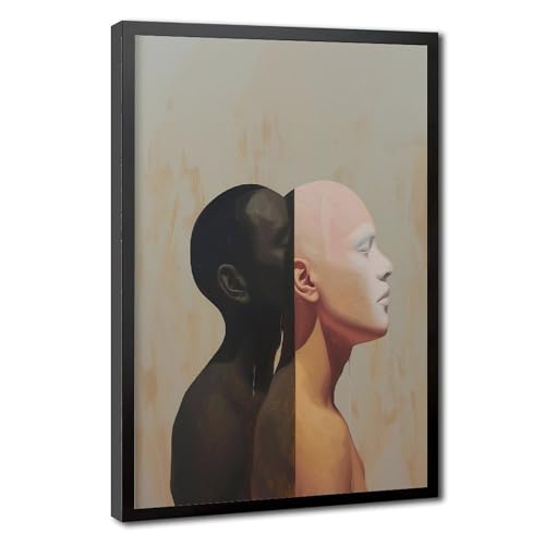 XOQO Gay Love Romance Queer for LGBTQ+ Couple Interracial LGBT Prints Posters Canvas Deco Paintings Vintage Photography Wall Art For Office Living Room Hallway Hanging Frame 8" L X 12" W