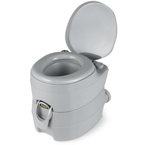 COSTWAY Toilette Portable avec Réservoir d'Eaux Usées Détachable de 20 L, Toilette Mobile avec Siège Étanche Pompe de Chasse, Toilette de Camping pour...