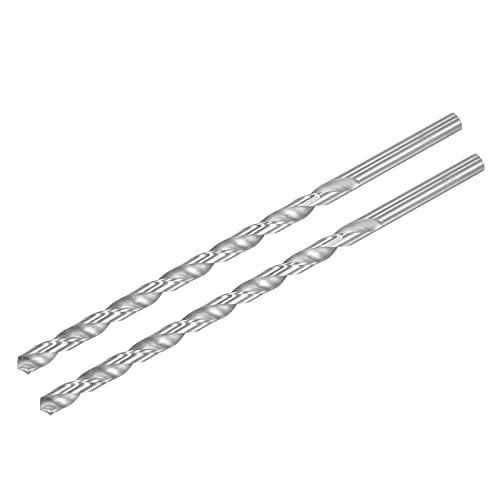 sourcing map HSS(High Speed Steel) Extra Long Twist Drill Bits, 8mm Drill Diameter 200mm Length for Hardened Metal Woodwork Plastic Aluminum Alloy 2 Pcs