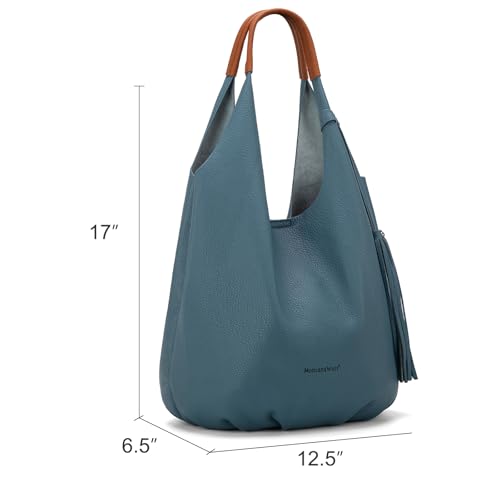 Image of Montana West Hobo Bags for Women Slouchy Handbags 2PCS Tassels Shoulder Bag with Comestic Bag