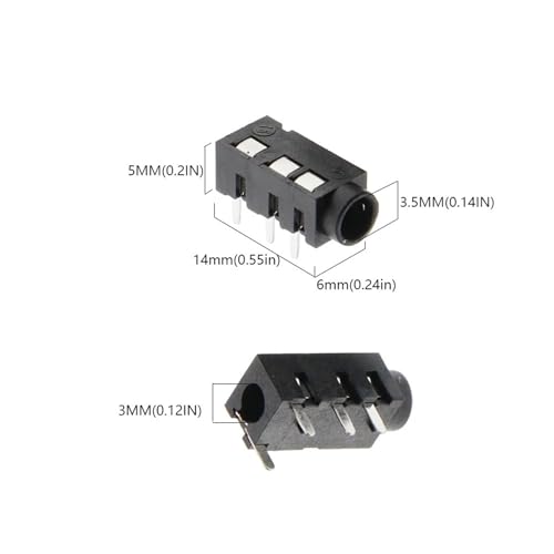 Conectores de audio 3,5 mm PJ320A tipo DIP de 4 pines para PCB 4