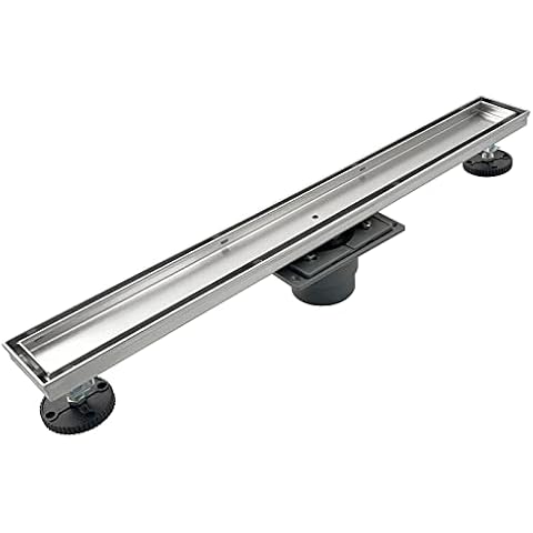 Neodrain 24-Inch Linear Shower Drain with Tile Insert Grate, Professional Brushed 304 Stainless Steel Rectangle Shower Floor Drain Manufacturer, Linear Drain with Shower Drain Base Cover