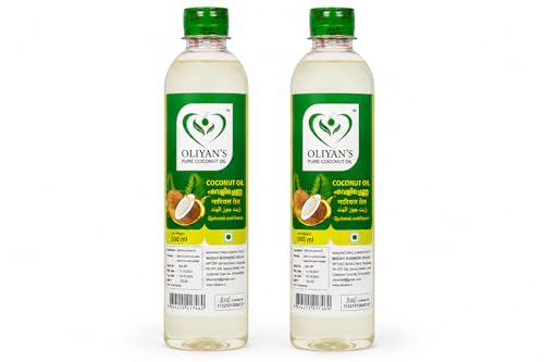 Image of OLIYANS Cold Pressed Coconut Oil Pack of 2 (500ml Each) | Natural Multipurpose Oil | Total 1L