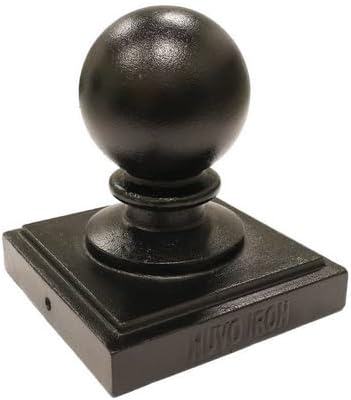 Nuvo Iron 6" x 6" Black Aluminum Ornamental Ball Post Cap, Pack of 6