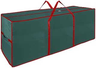 Vinsani® Christmas Xmas Tree Decoration Lights Presents Gift Zip Up Jumbo Sack Fabric Storage Bag Large Waterproof Décor Accesories Organiser (48 x 38 x 125 cm) - Green