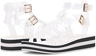Jessica Simpson Women's Bimala Platform Sandal Wedge, Clear Black, 5 | Image 7