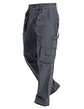 MOURCE Men's Work Utility & Safety Pants Breathable - Water Resistant Ripstop Tactical Cargo Pants for Men Stretch, Grey L