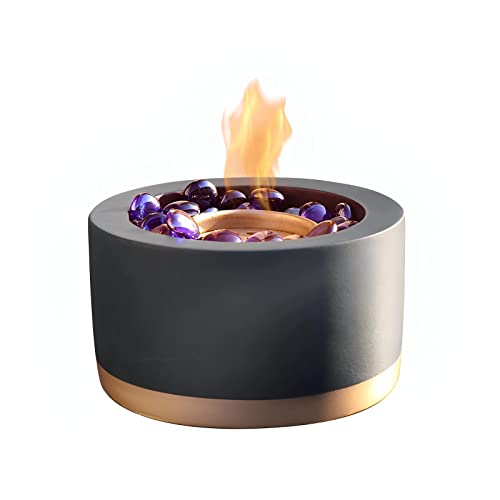 Xoten Tabletop Fire Pit, Indoor & Outdoor Fire Pit Bowl, Ethanol Fire Pit, Small Balcony Table Top Fire Bowl, Patio Firepit, Mini Fireplace, Tabletop Fireplace, Black