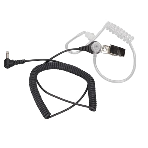 Fone de ouvido walkie talkie de 3,5 mm, conduíte de ar enrolado, audição única, microfone intra-auri